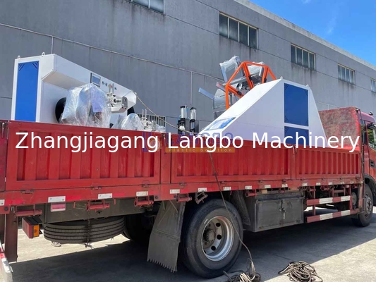 أنابيب بلاستيكية طوافة آلة التلف PE HDPE أنابيب موجّهة 2 محطة ملفات