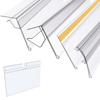 خط بثق حامل بطاقات أسعار PVC عالي الدقة | برغي مفرد، متوافق مع الأرفف