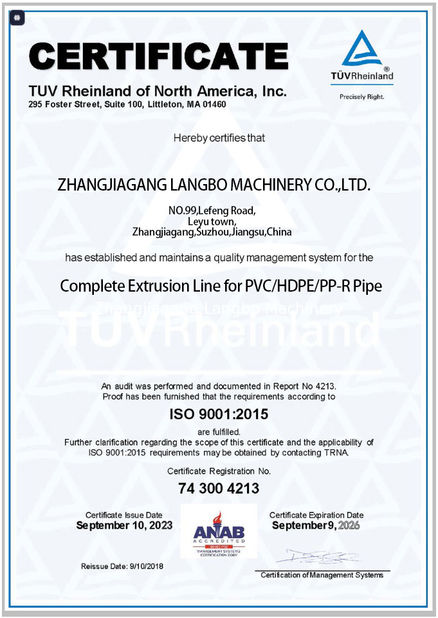 الصين Zhangjiagang Langbo Machinery Co. Ltd. الشهادات